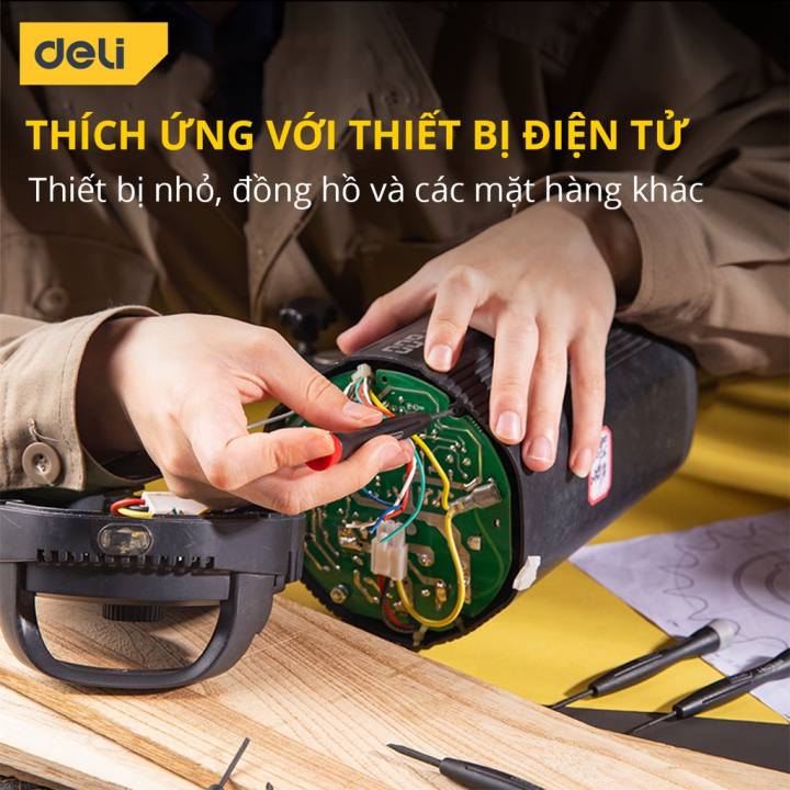 Bộ Tua Vít Đa Năng Deli Nhiều Màu Sắc Dễ Phân Biệt, Sử Dụng Cho Nhiều Kích Cỡ, Sửa Đồng Hồ, Linh Kiện - DL240006 - Hình ảnh 4