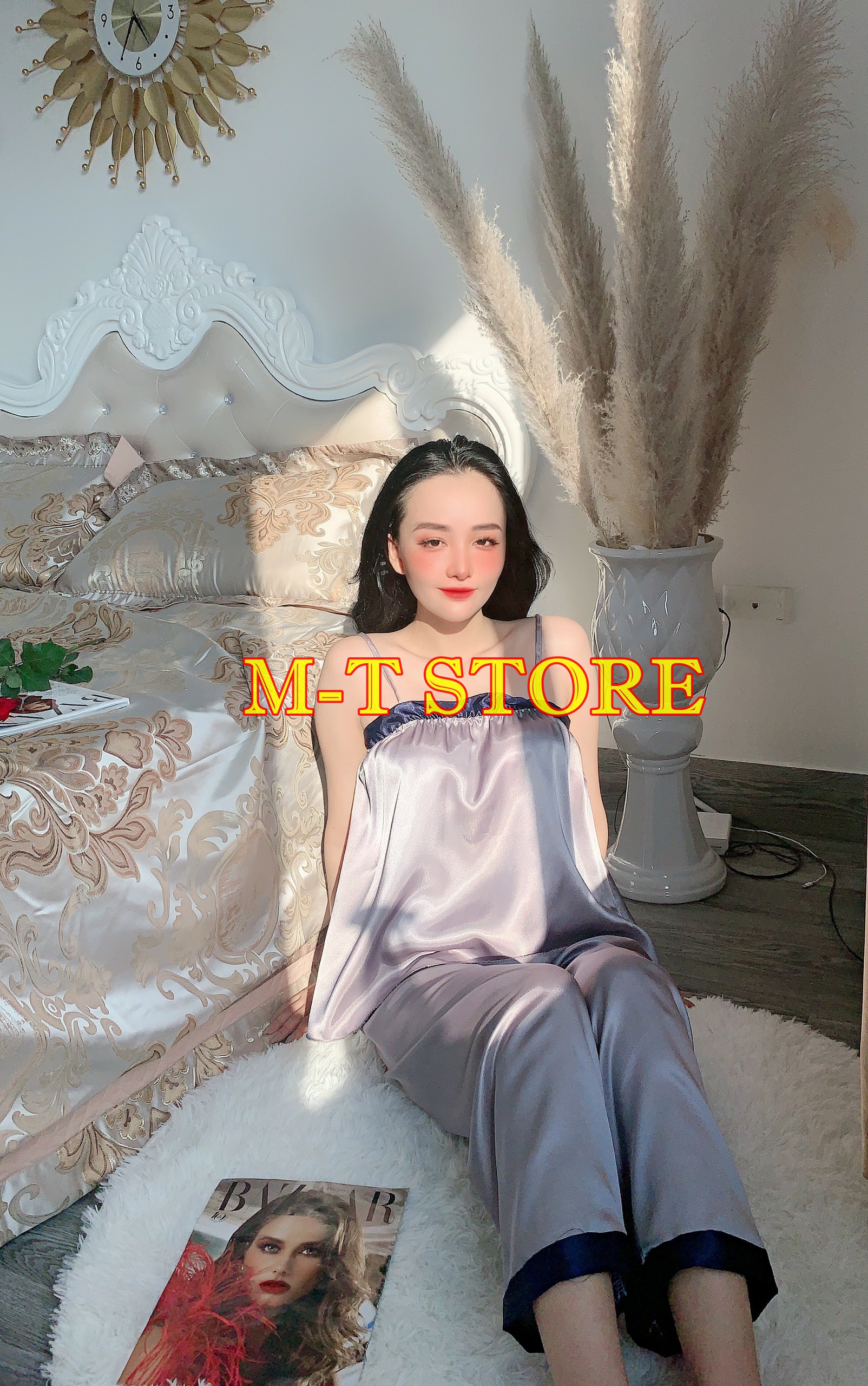 DƯỚI 60KG - ĐỒ MẶC NHÀ PHI LỤA KHÔNG MÚT KIỂU ĐƠN GIẢN DỄ THƯƠNG - BỘ PHI LỤA DÀI DÚNG BÈO