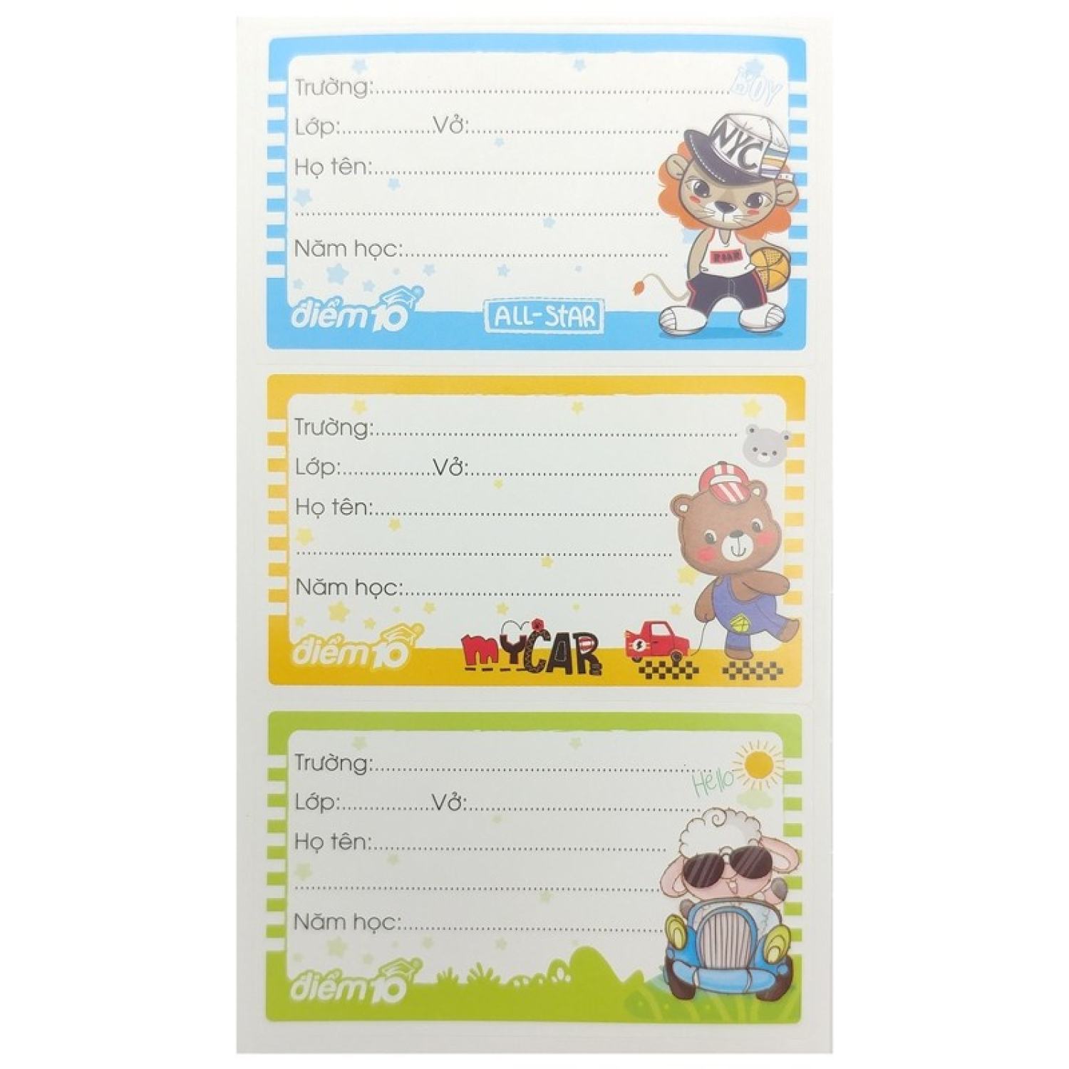 Nhãn vở Thiên Long điểm 10 TP-NBL01 (12 nhãn/tập) được sản xuất bằng công nghệ hiện đại có độ dai, mịn cao