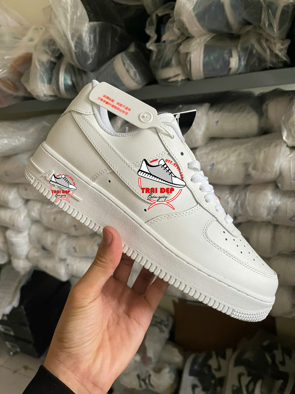 ̣̣̣(KHÔNG ƯNG HOÀN TIỀN) Giày A.F.1 Full White, AF1 Trắng Quốc Full Phụ Kiện