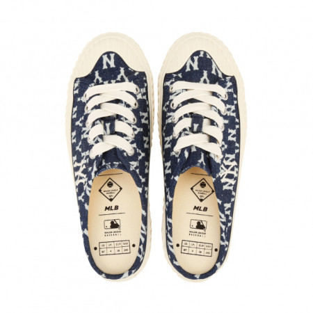 [Authentic] Giày MLB Playball Mule Monograms Denim Đậm