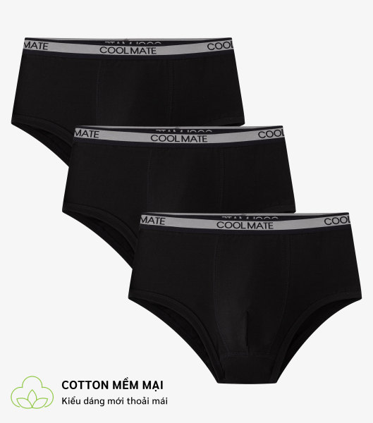 Nơi bán Combo 03 quần lót nam New Trunk Cotton Compact co giãn - màu đen thương hiệu Coolmate