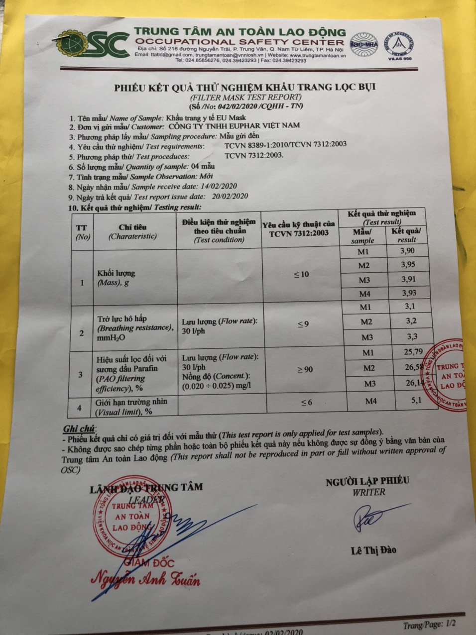 Khẩu trang KF94 EU MASK (combo 20 túi x 10 cái/túi)