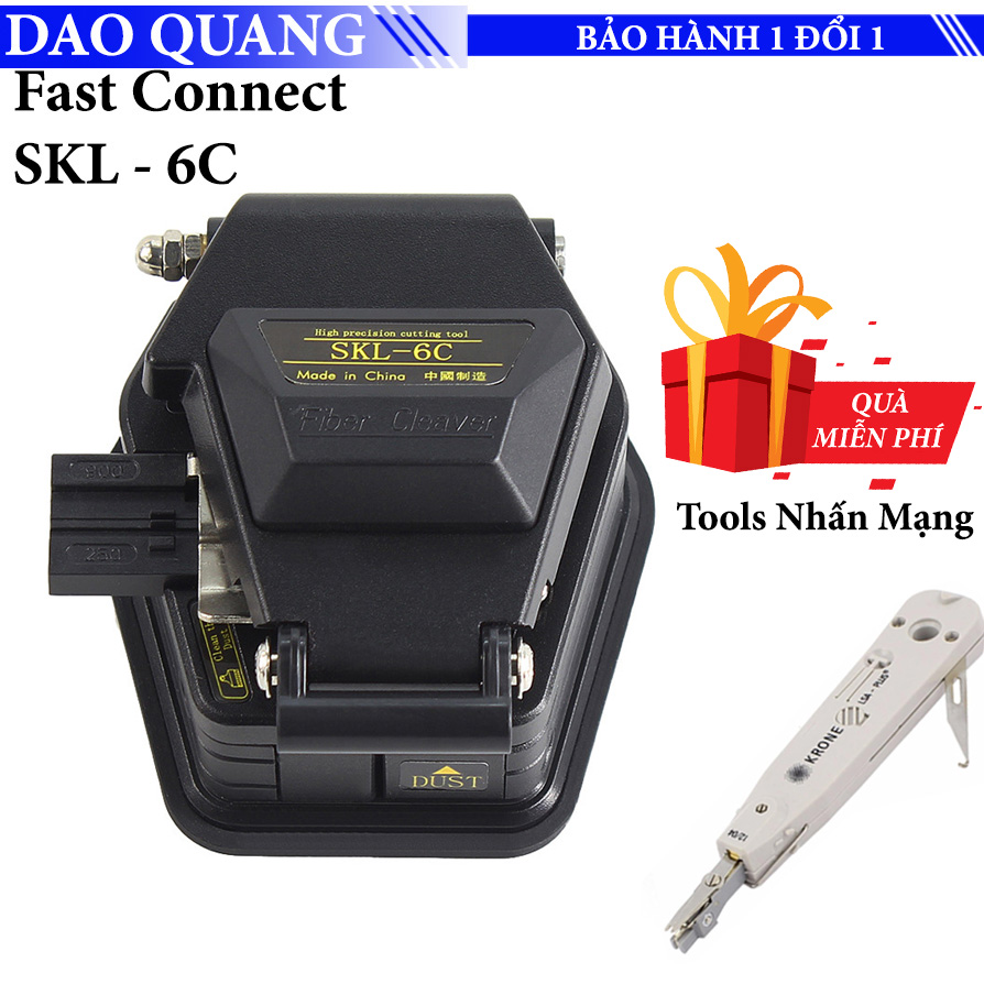 Dao cắt sợi quang SKL-6C - Dụng cụ chuyên dụng cho làm sợi quang - Tặng kèm Kìm Krone nhấn mạng
