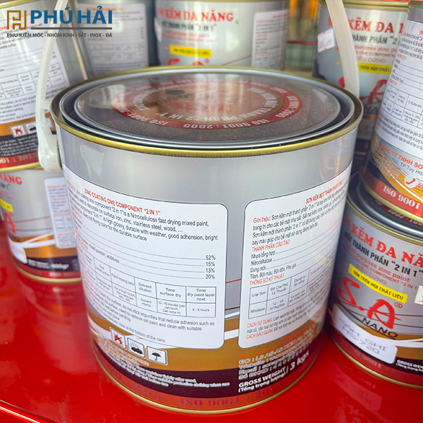 Sơn kẽm S.A đa năng 1 thành phần 450g, 900g, 3kg