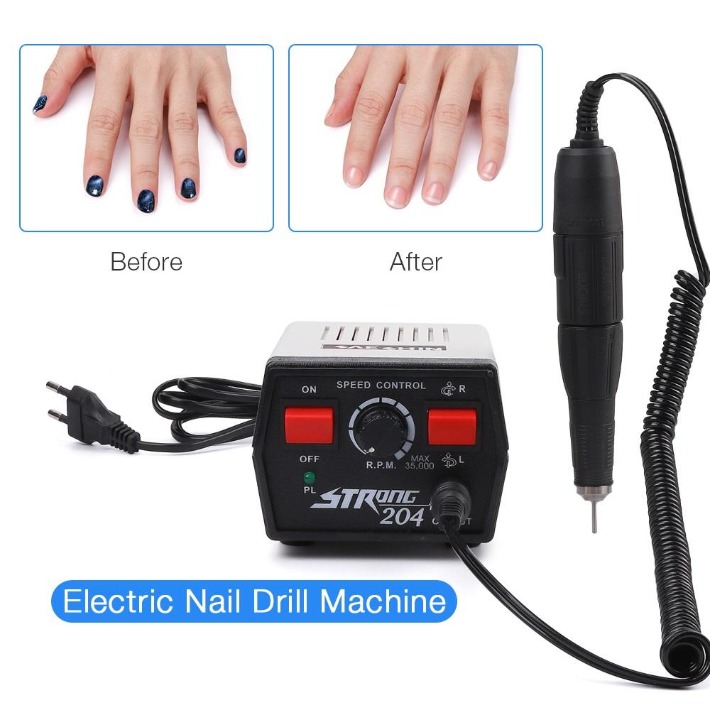 65W Electric Nail Drill Machine 35000rpm Strong 204 Electric Manicure Set Pedicure Machine Professionals Electric Nail File SAESHIN