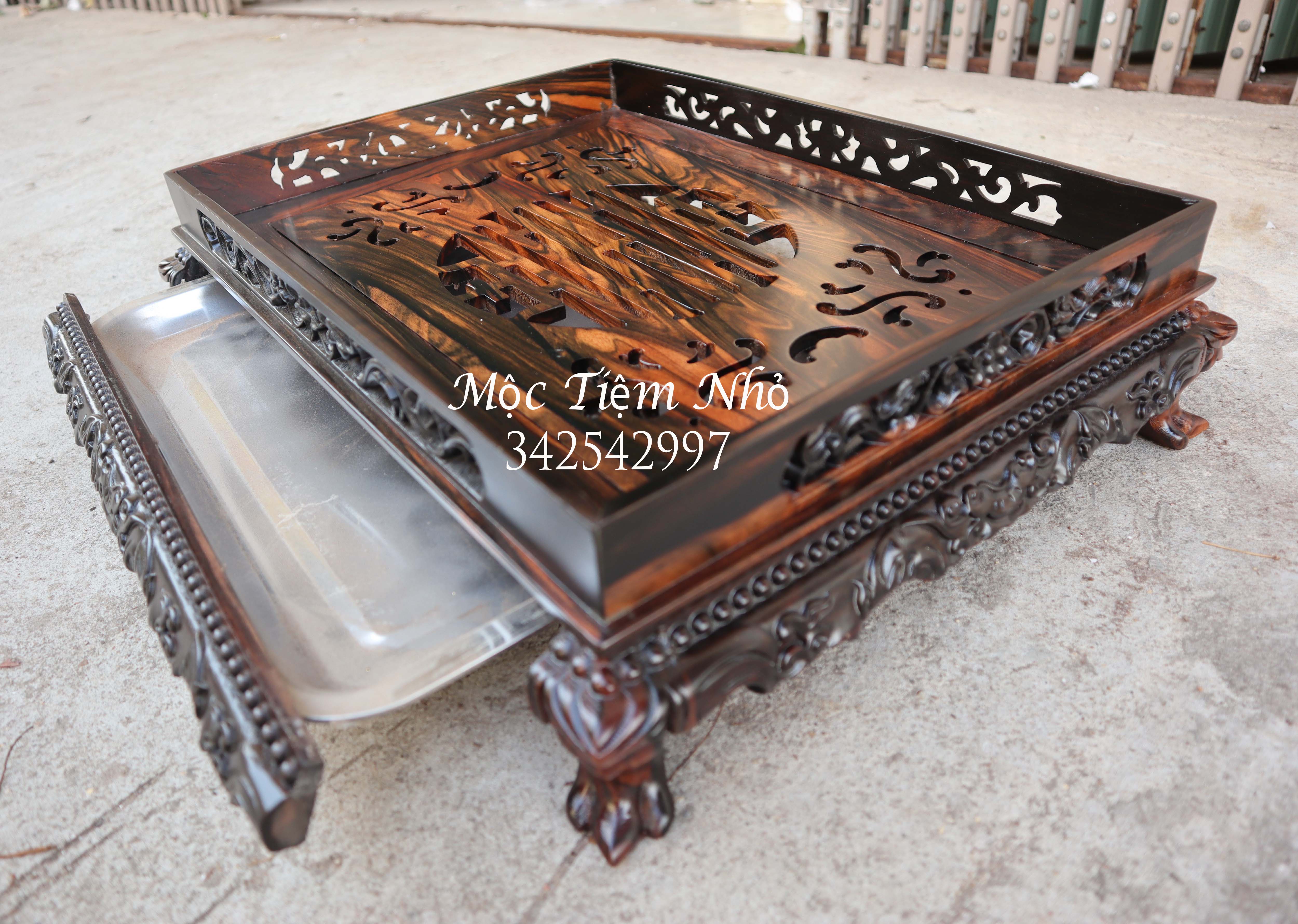 KHAY TRÀ CHÂN QUỲ PHÒNG KHÁCH ĐỂ BÀN GỖ MUN