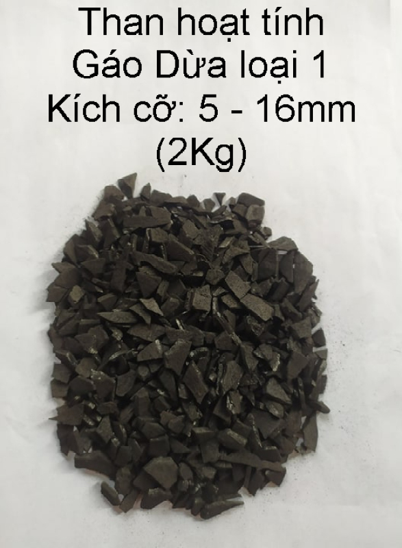Than hoạt tính GÁO DỪA, than hoạt tính lọc nước, lọc khí loại 1 (5mm - 16mm) (2kg )