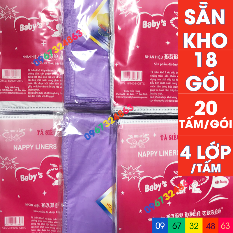 Bộ miếng lót phân su BABY HIỀN TRANG 4 lớp 18 gói