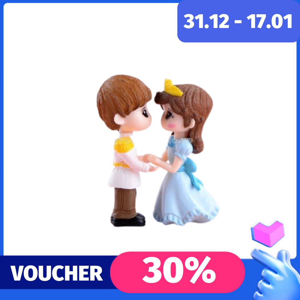 Tượng cặp đôi công chúa và hoàng tử mini trang trí để bàn tiểu cảnh cây cảnh