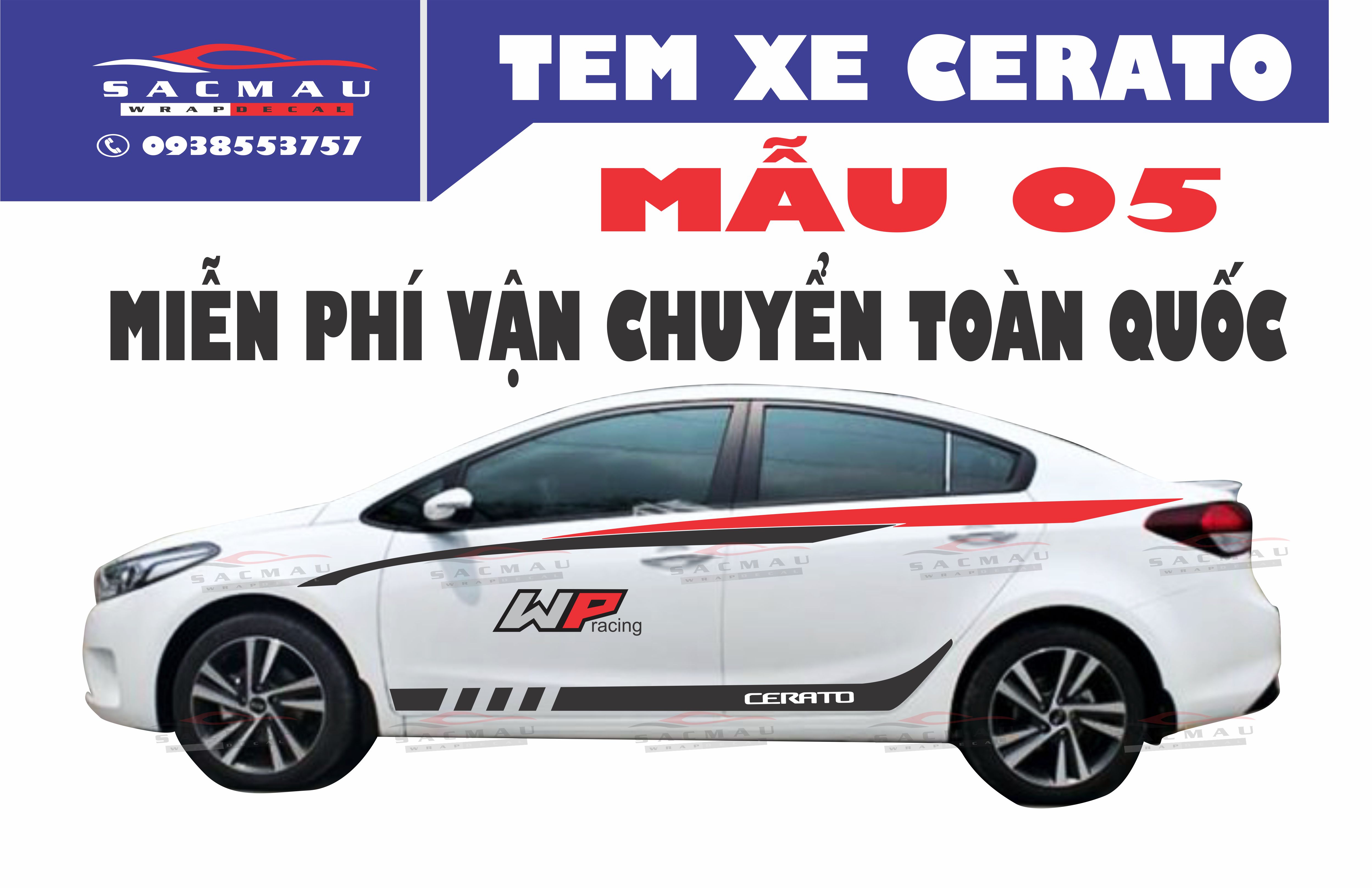 Tem dán xe KIA Cerato - k3  (6 mẫu cực đẹp )