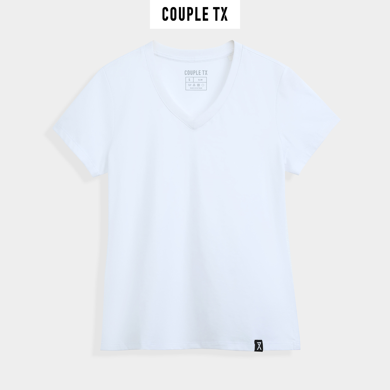 [15.1 - 17.1 Voucher lên đến 200K]  Áo Thun Nam COUPLE TX - Áo Thun Cotton Trơn Basic Nam Cổ Tim, Form Fit