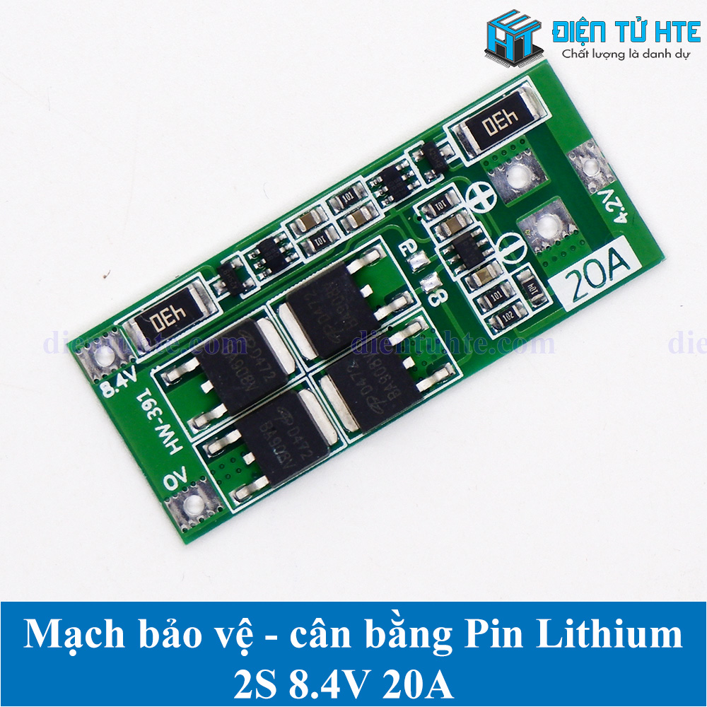 Mạch bảo vệ pin lithium 2s cân bằng 8.4v 20a