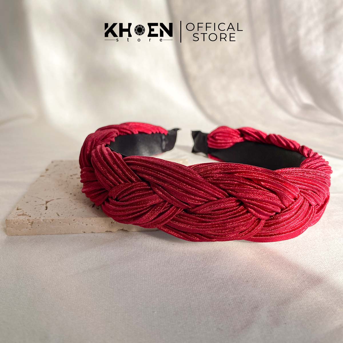 Cài tóc - Băng đô dạng mấn bính sọc xếp li (Nhiều màu) - Khoen Store