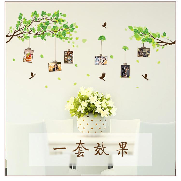 Decal dán tường Cây xanh có khung ảnh trang trí