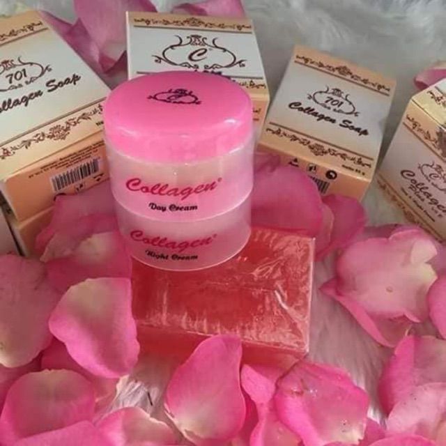 bộ kem collagen plus vit e ngày và đêm và xà phòng