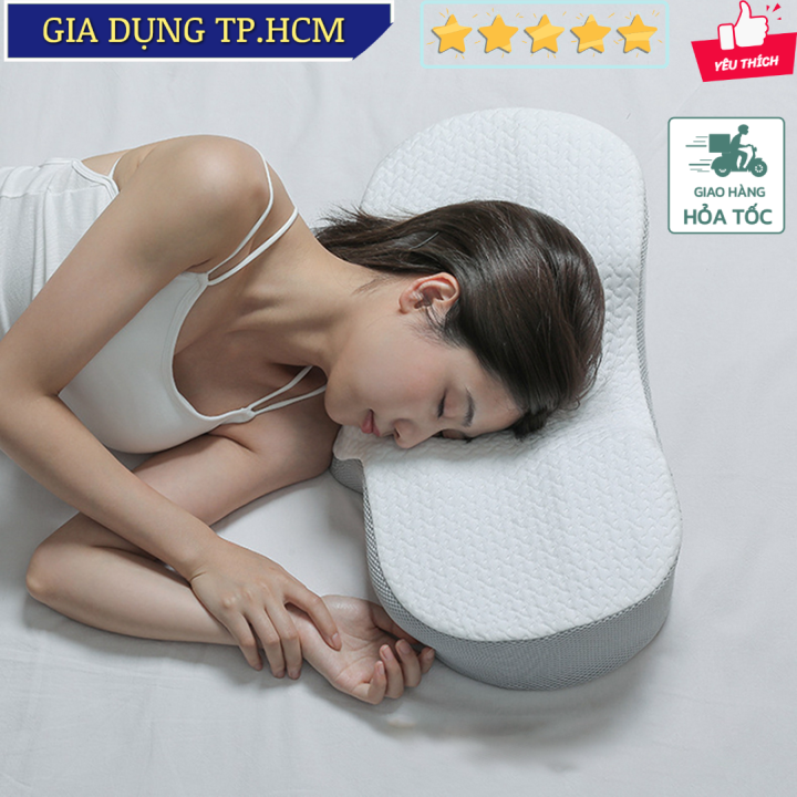 Gối ngủ công thái học cánh bướm Memory Foam Pillow Neck Support (58x34x13cm)