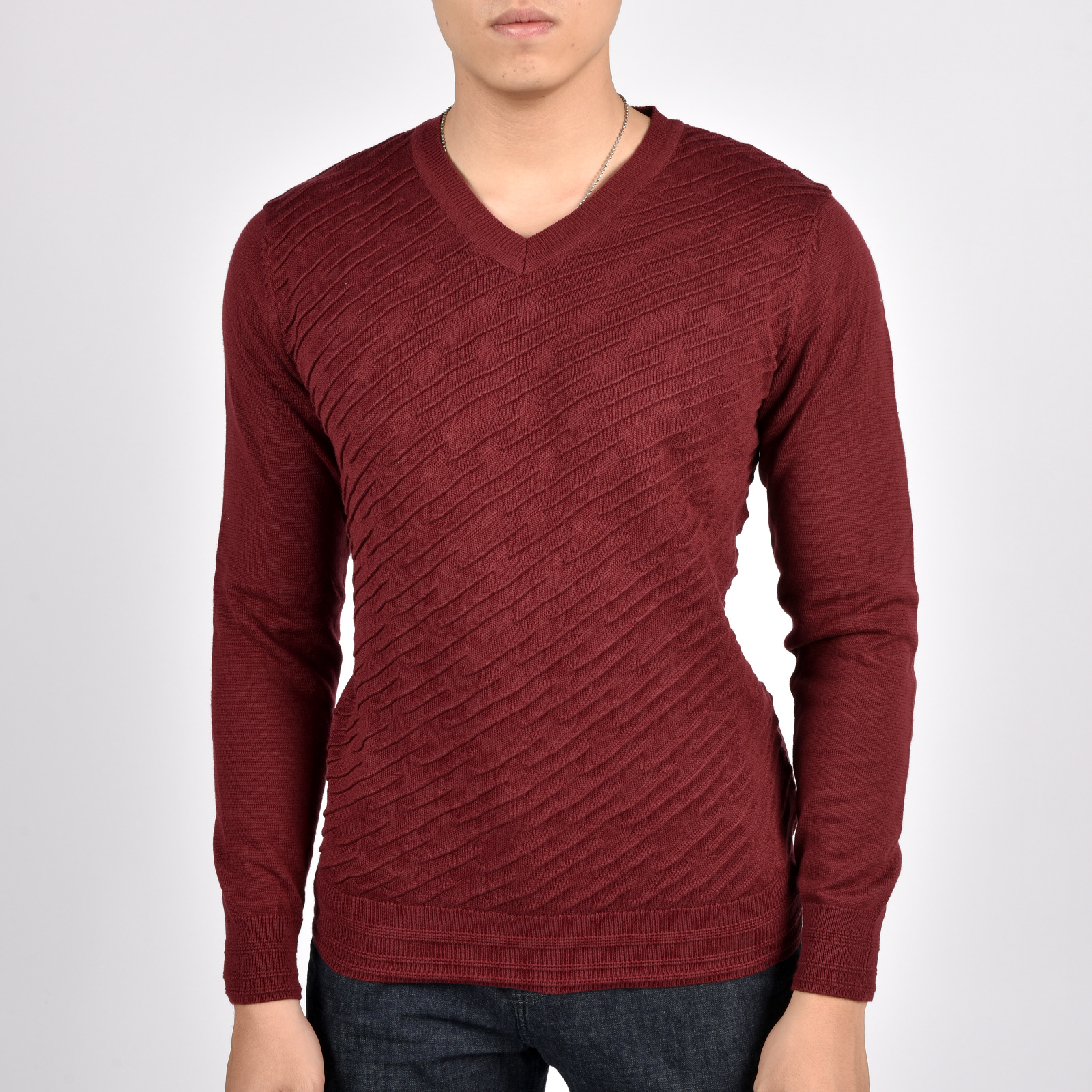 Áo Len Cổ Tim Nam O.jeans - 5ALO840805BM