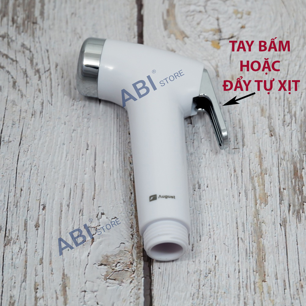Đầu vòi xịt vệ sinh nhựa trắng Việt Nam cao cấp bền đẹp, đầu xịt toilet bồn cầu hàng hãng 2 chế độ xịt