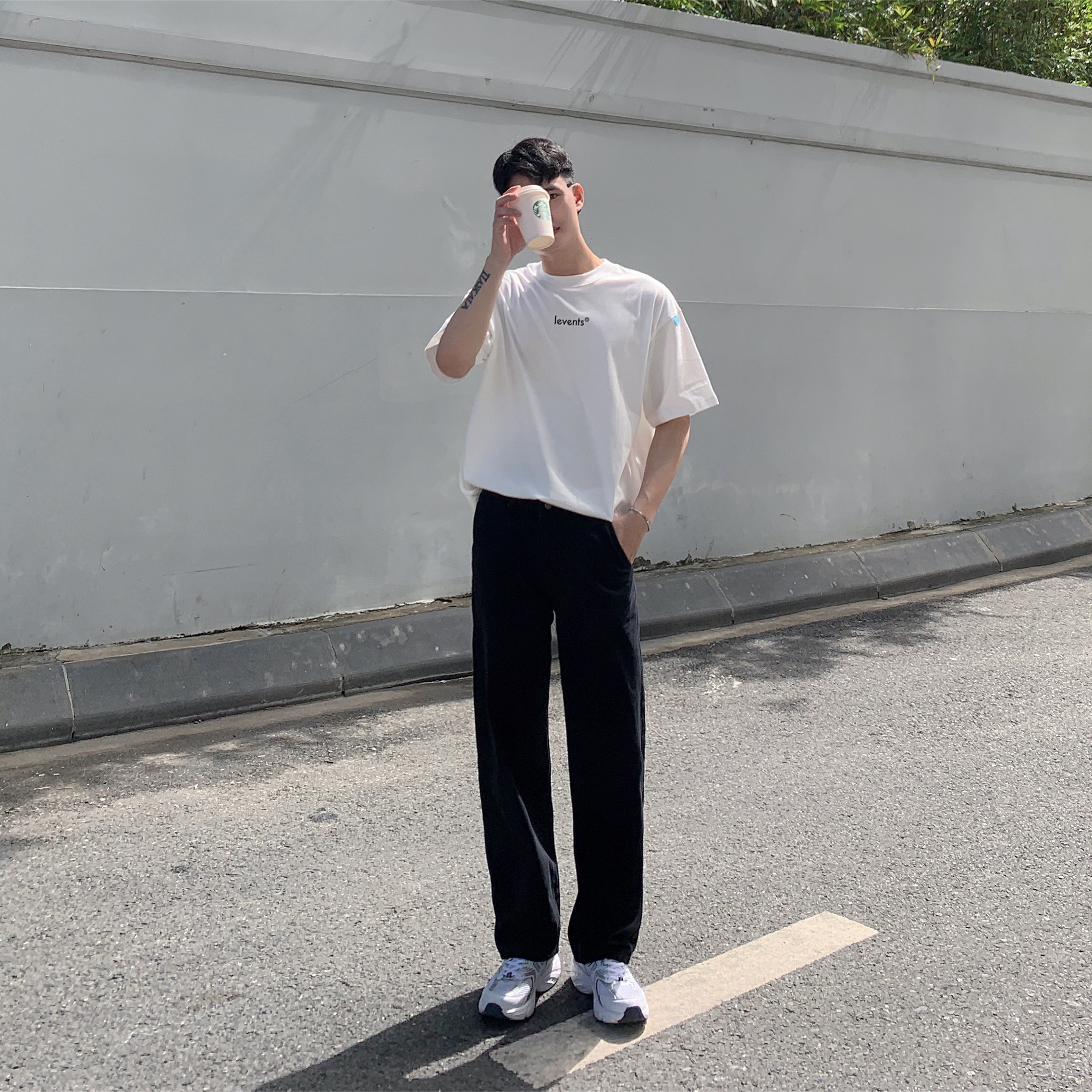 [DF]LEVENTS® Áo thun POPULAR LOGO TEE WHITE/ BLACK