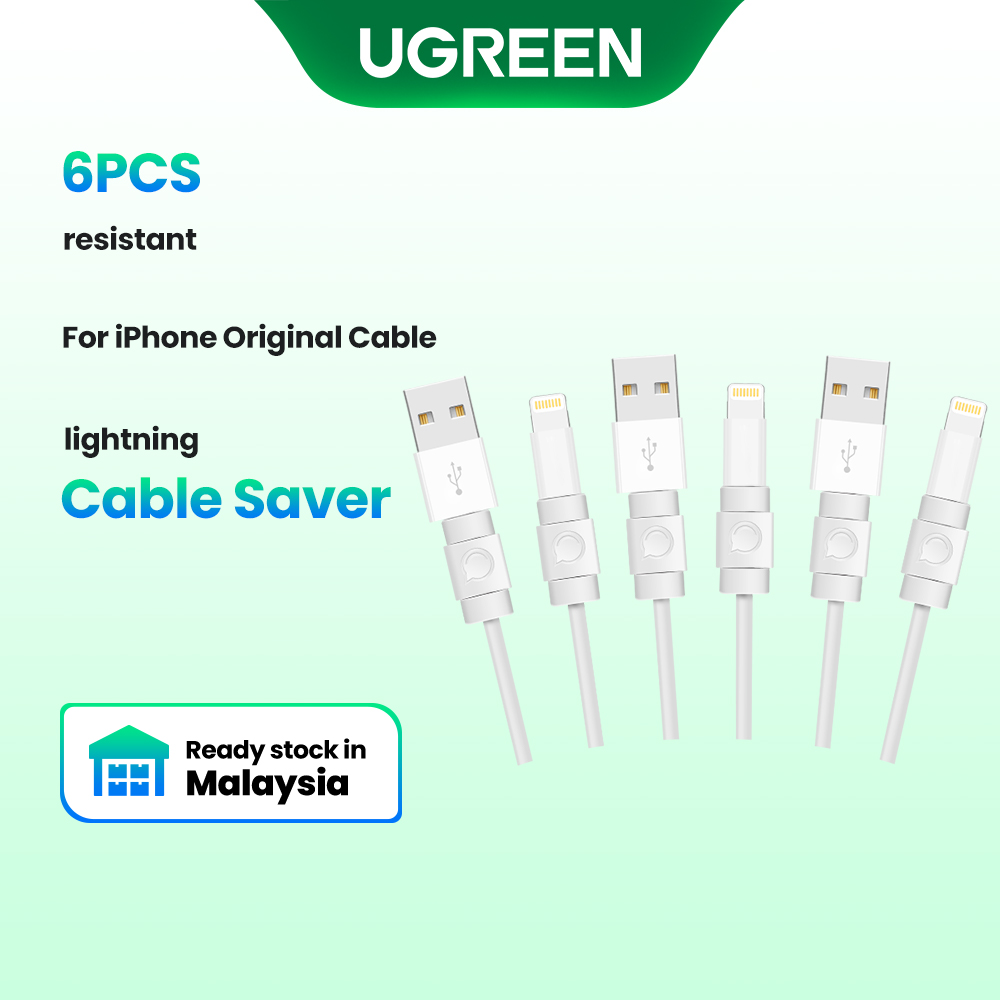 Bảo Vệ Cáp UGREEN, Bộ Tiết Kiệm 6 Dây Lightning Bảo Vệ Kẹp Cáp Sạc Apple Bảo Vệ Dành Cho iPhone 14 Plus/iPhone 14 Pro Max 5iPhone 14 Plus/iPhone 14 Pro Max6s 6S Plus 7 7 Plus Trắng-Quốc Tế