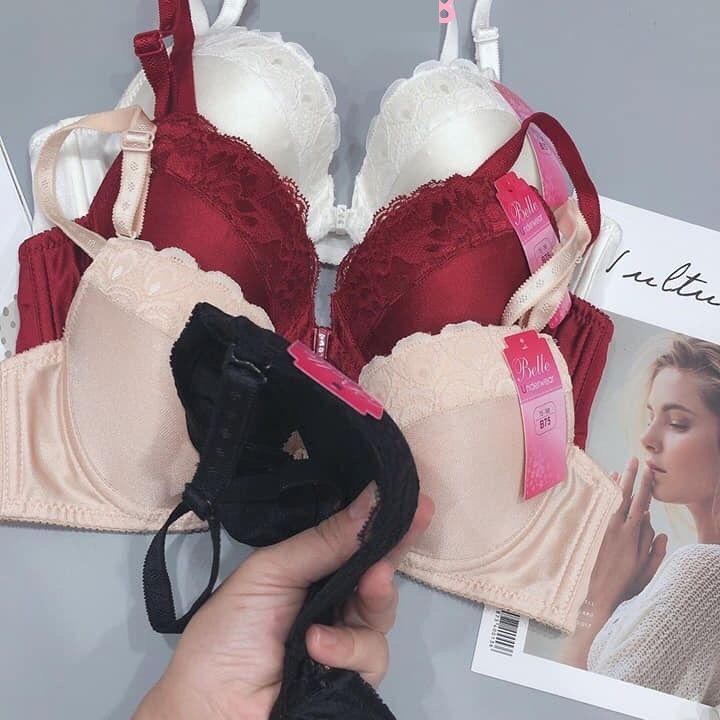 Đủ size 34 đến 40 - Áo ngực nữ mút mỏng cài trước có gọng nâng ngực trơn phối ren nâng ngực co dãn bút đúc mềm mại - áo lót nâng ngực chống sệ - TinTin888