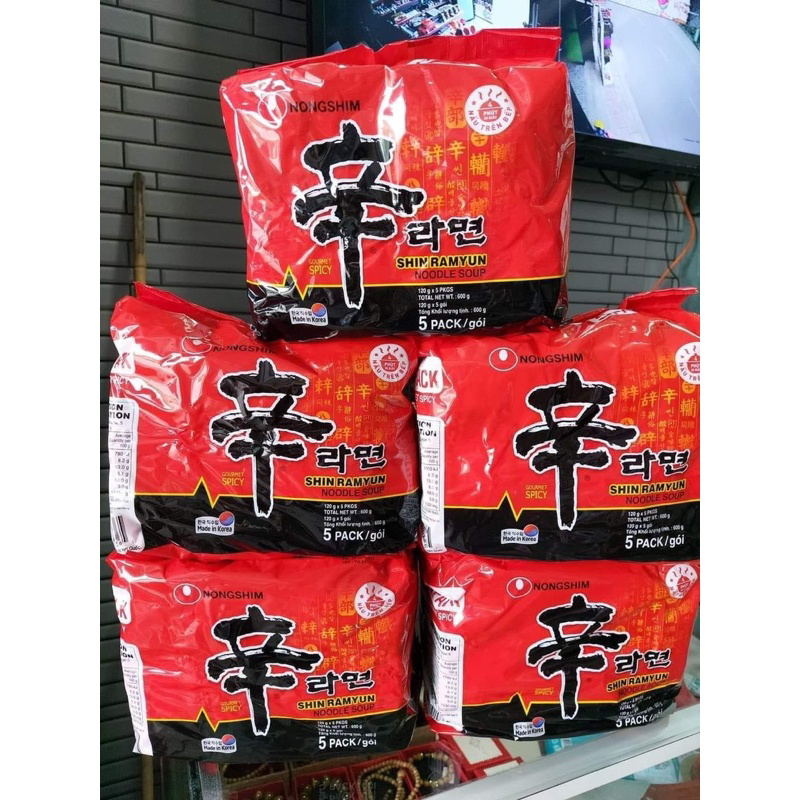 Lốc 5 Gói Mì Cay Shin Ramyun (120g / Gói)
