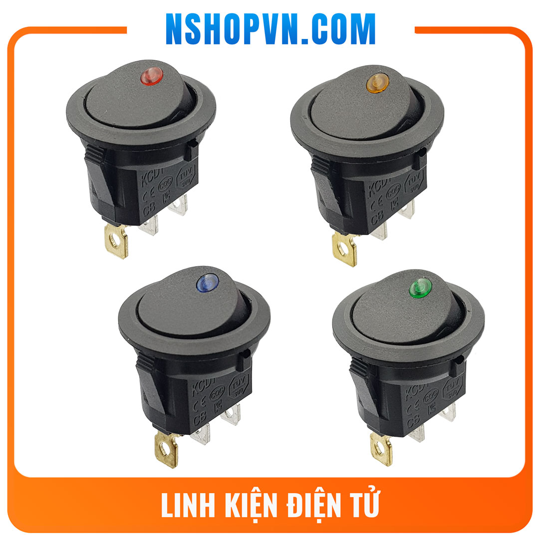 Công tắc bập bênh tròn có đèn KCD1