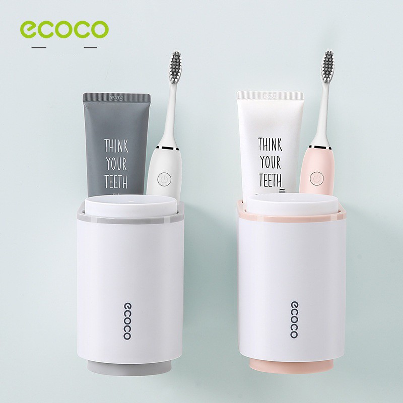 Kệ đựng bàn chải đánh răng Ecoco 2 Cốc dán tường