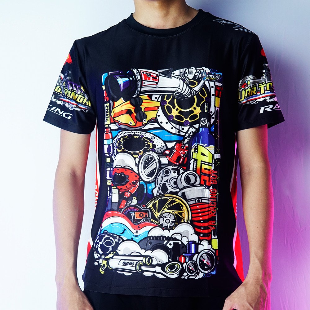[ÁO TEM XE] Áo Thun RacingBoy ChiBi T-Shirt Racing Team - Bảo Hành Bung Tróc Vĩnh Viễn