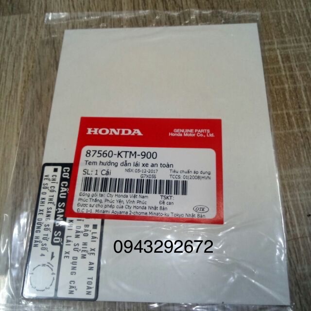 Bộ Tem Thông Số Honda Super Dream