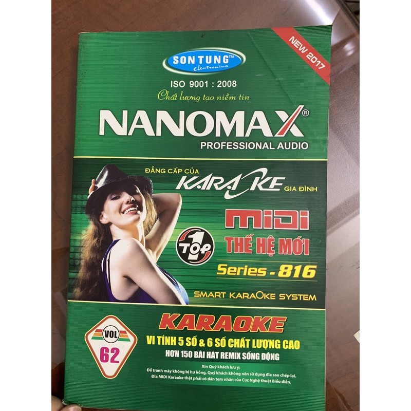 Đĩa Karaoke và lits bài hát Nanomax vol 62