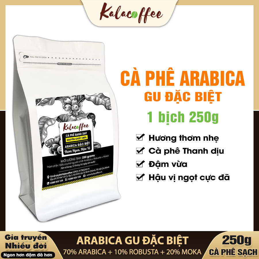 250g Cà phê Arabica đặc biệt Kalacoffee nguyên chất pha phin cà phê tuyển