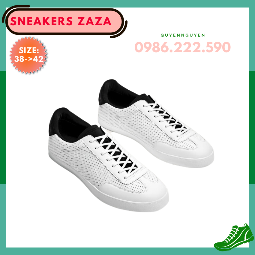 Giày nam ZARA Micro-perforated sneakers xuất xịn