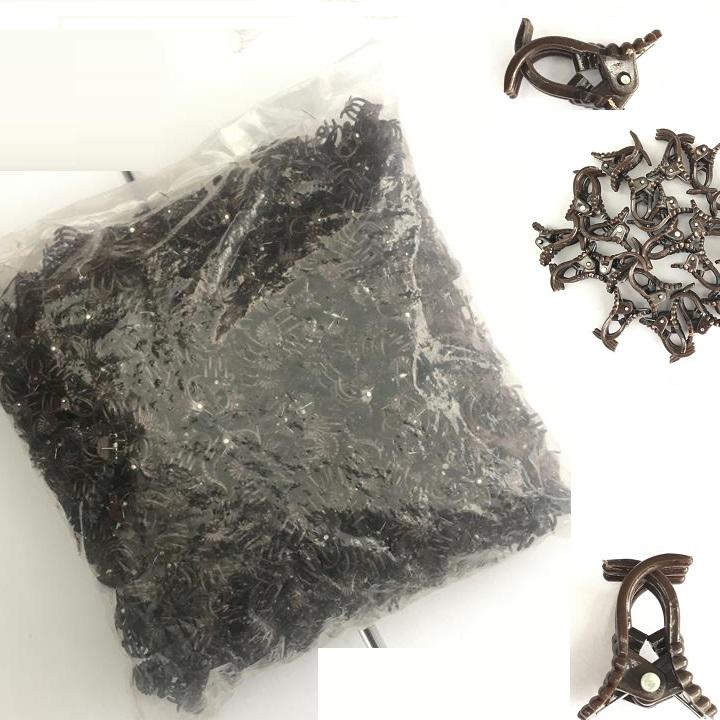 Set 500 cái kẹp hình con bướm màu nâu dùng để kẹp cành cây, cành hoa lan