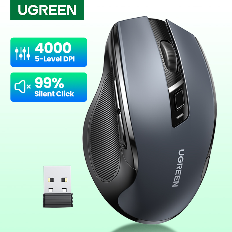 UGREEN Chuột không dây Bluetooth 5.0 2.4G Ergonomic 4000 DPI 6 Nút tắt tiếng cho máy tính bảng MacBook Pro M1 M2 iPad Laptop PC 2.4G Mice Mouse  Máy tính xách tay PC Chuột chuột 2.4G