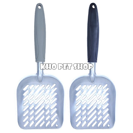 Xẻng Inox xúc cát cán nhựa dài cho thú cưng