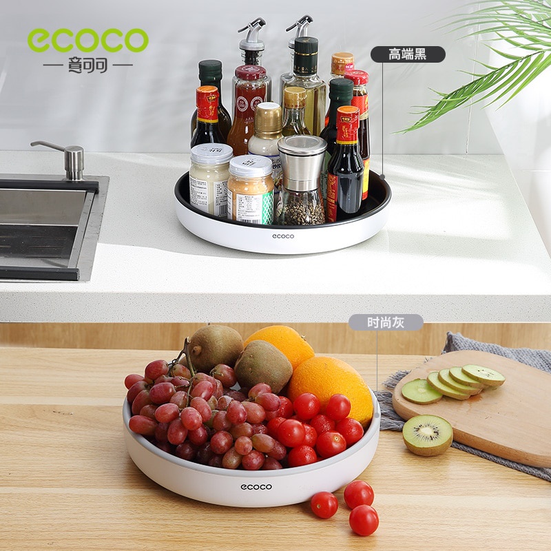 Kệ Xoay Đa Năng 360 Độ ECOCO, Kệ Để Đồ Đa Năng, Khay Để Gia Vị Mỹ Phẩm Thông Minh Nhựa ABS Cao Cấp