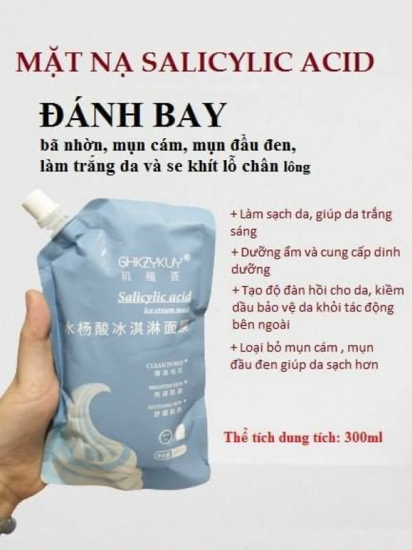 Mặt Nạ Salicylic Acid Se Khít Lỗ Chân Lông, (Bịch Lớn 300ml) Sạch Mụn Đầu Đen Salicylic Acid