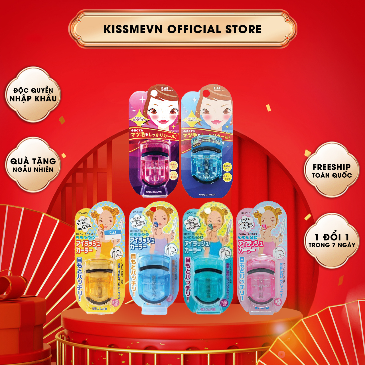 Bấm Cong Mi Thân Nhựa Kai Beauty ( 6 Màu)