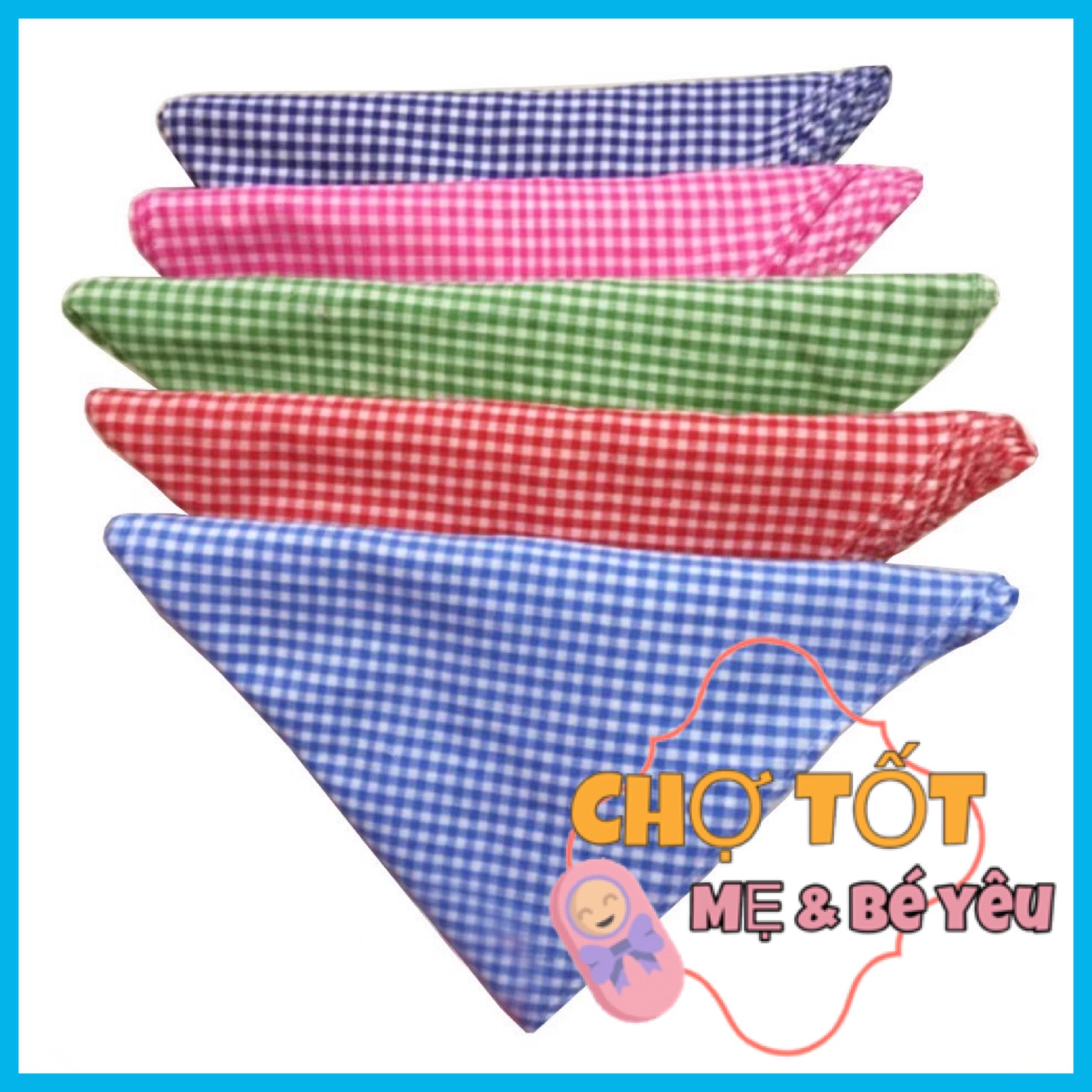 Set 10 chiếc tã chéo cho bé sơ sinh, tã xéo caro