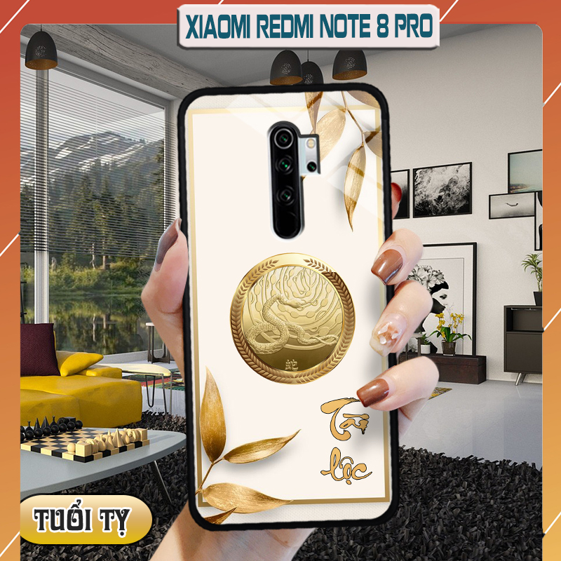 Ốp lưng kính 12 con giáp cho Xiaomi Redmi Note 8 Pro