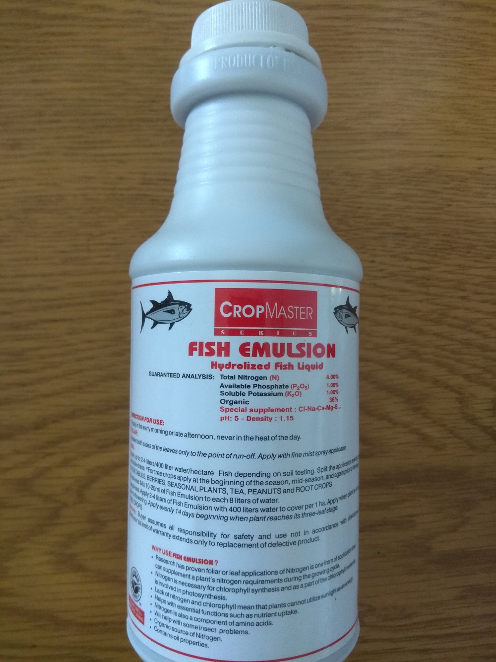 Phân hữu cơ đạm cá fish emulsion - chai 500 ml