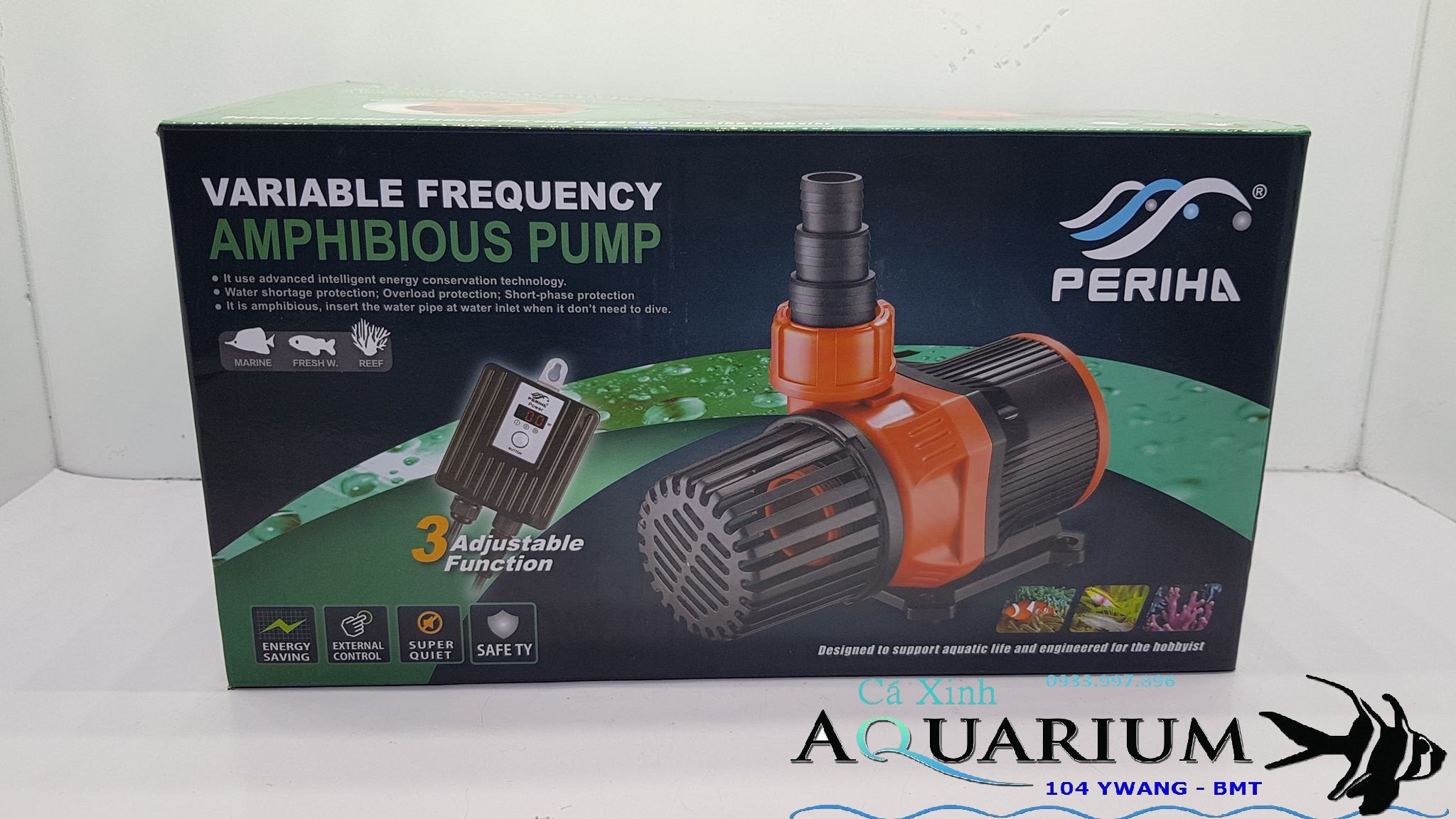 Máy bơm hồ cá Periha PB - 10.000 máy bơm điều khiển 3 chế độ