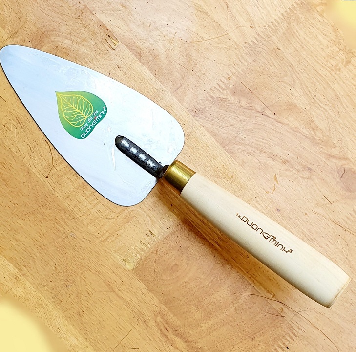 Bay Xây Hình Lá Bồ Đề Lưỡi Thép 17cm x 9cm Cán Gỗ Dài 16cm Hàng Gia Công Tỉ Mỉ Chắc Chắn