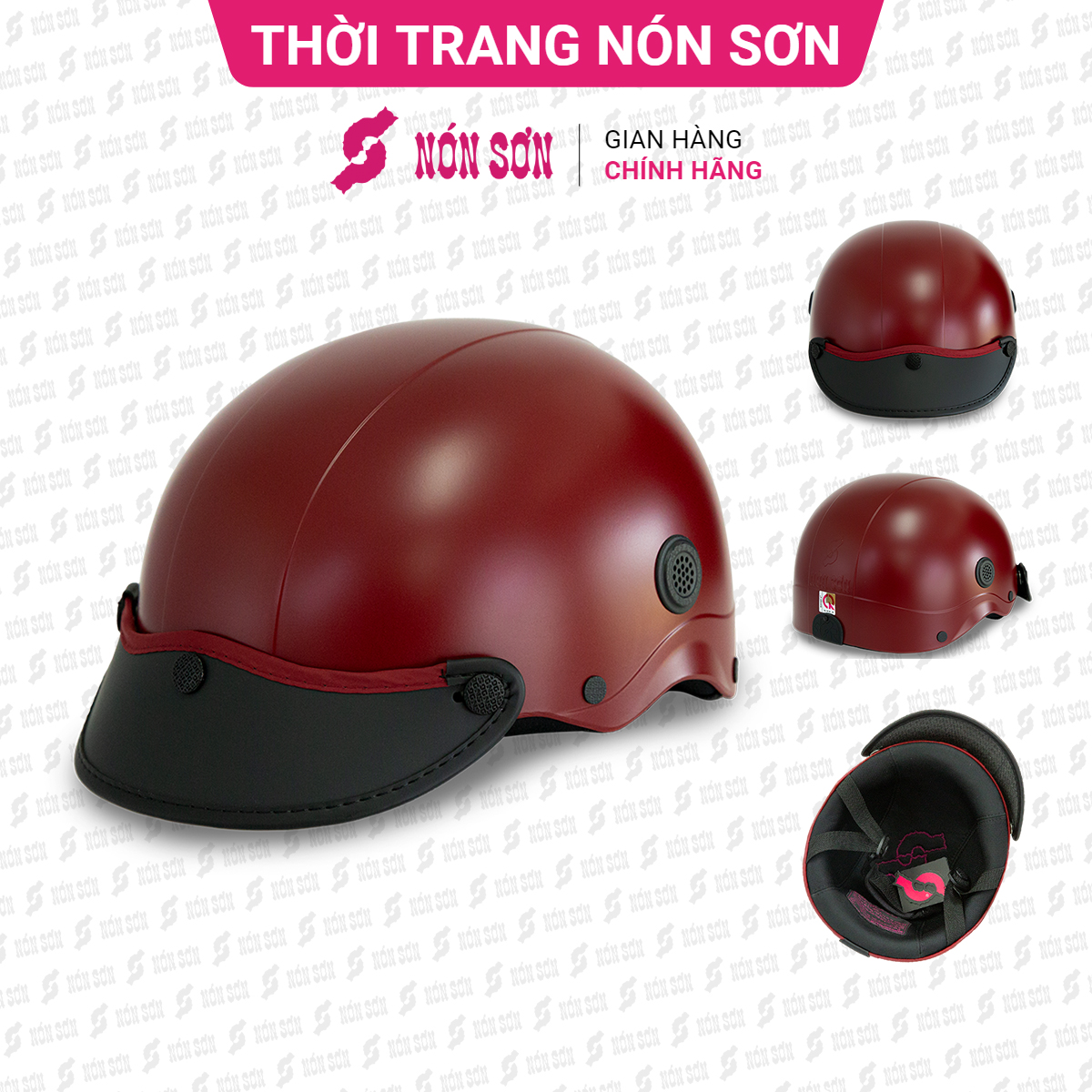 Mũ bảo hiểm lỗ thông gió NÓN SƠN chính hãng ATG-ĐO325