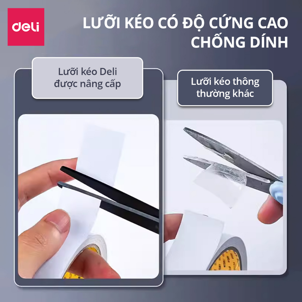 Kéo 210mm Deli, Đen/Đỏ - 1 chiếc - E6010