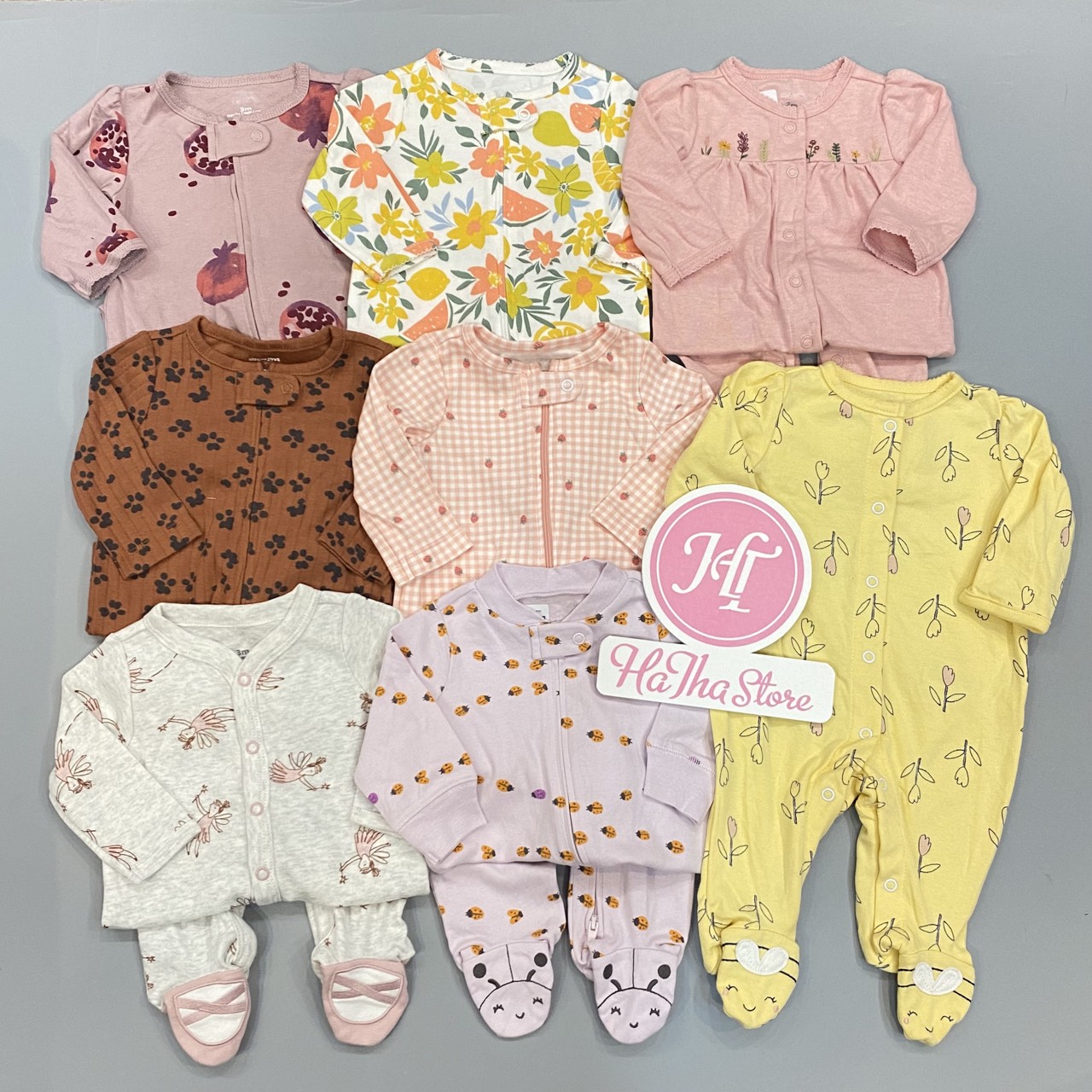 (3-8,5kg) Sleepsuit/ Body vớ C4RTER cho bé gái