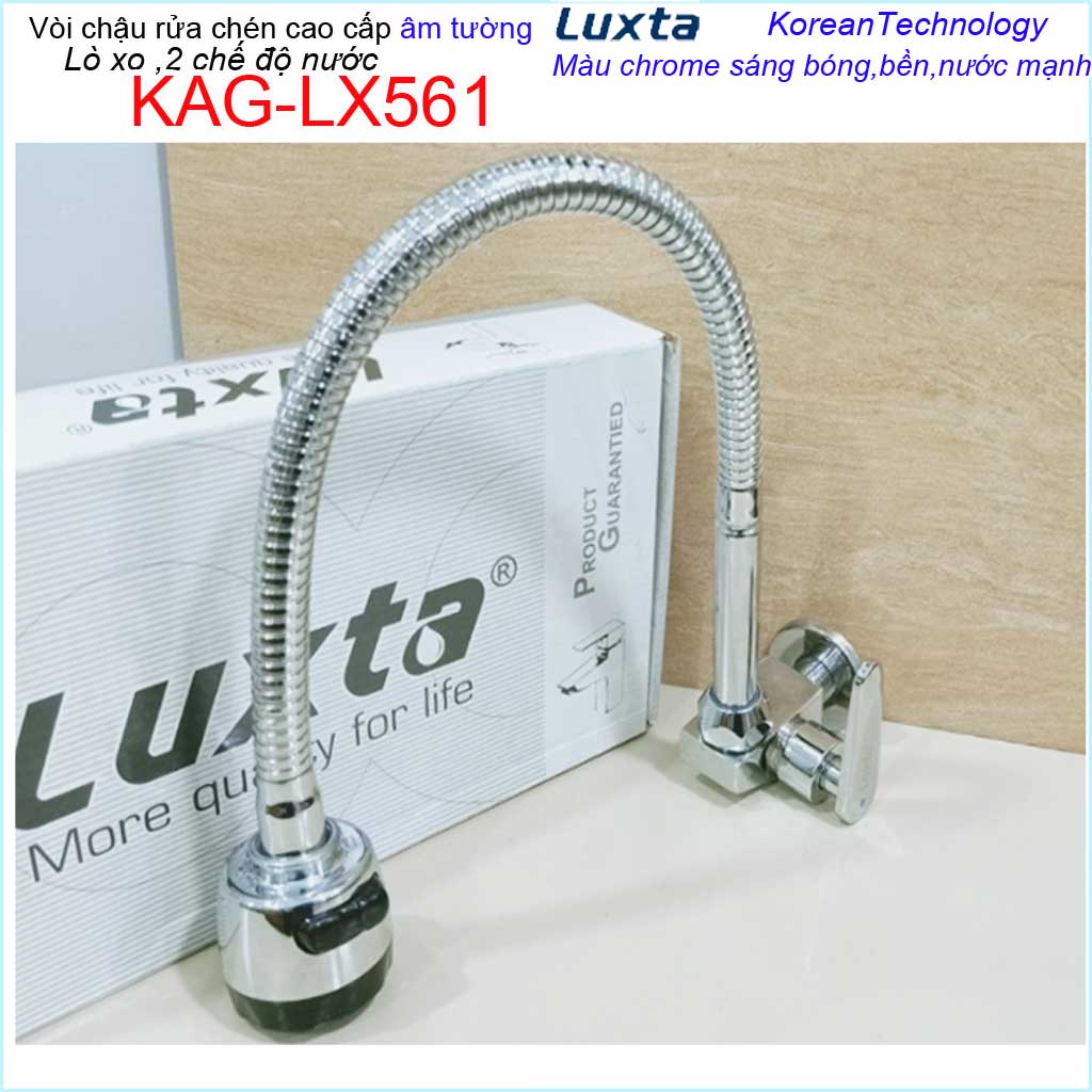 Vòi bếp lạnh gắn tường Luxta , vòi chậu rửa chén bát âm tường cần bẻ tay gạt êm ái nước mạnh
