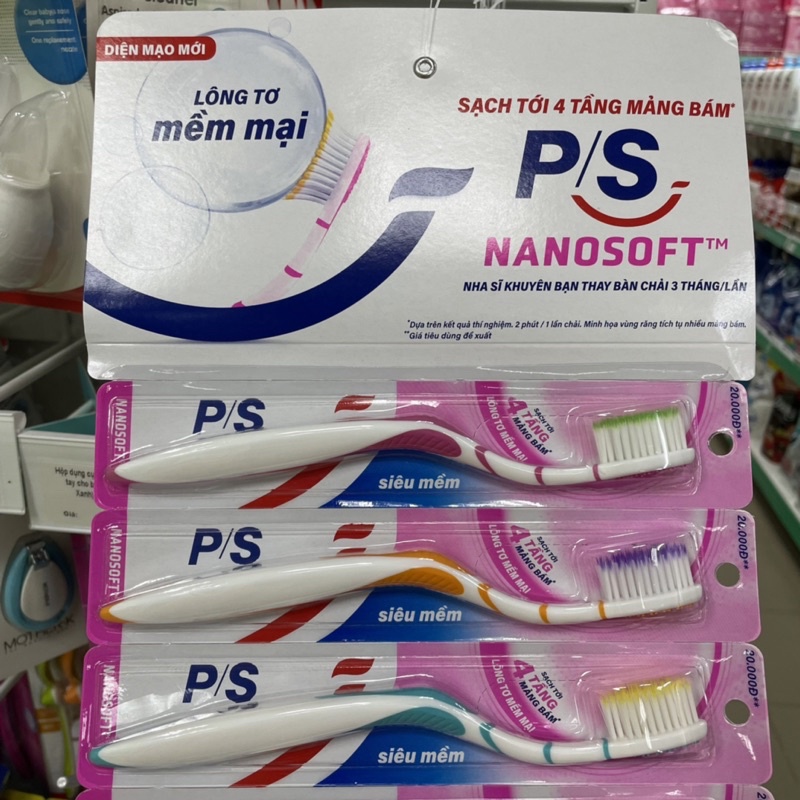 Bàn chải đánh răng P/S Lông Tơ Siêu Mềm Nanosoft (BIBISTORE)